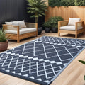 Rurality Outdoor Rugs 9X12 For Patios Clearance,Large Waterproof Rug For Deck,Backyard,Balcony,Plastic Straw Mats For Camping,Reversible,Geometric