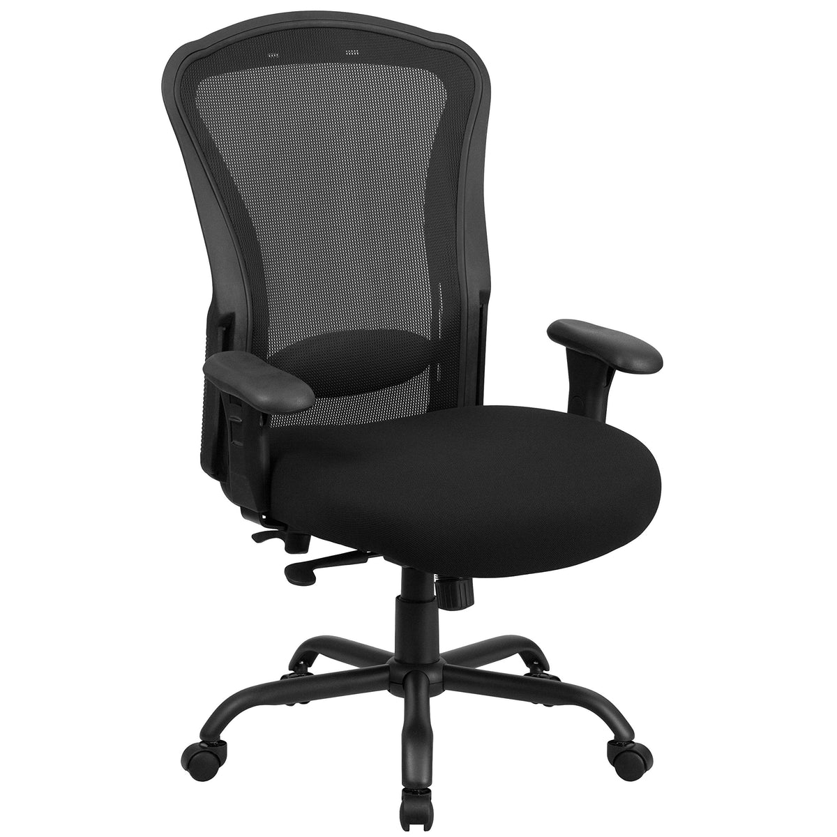 Flash Furniture HERCULES Series 24/7 Intensive Use Big & Tall 400 lb. Rated Black Mesh Multifunction Synchro-Tilt Ergonomic Office Chair