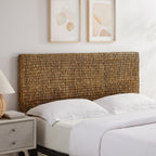 Crosley Furniture Edgewater Boho Natural Fiber Handwoven Rattan Headboard for Queen Size Bed, Seagrass, Queen