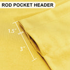 Dwcn Yellow Valance Curtains For Living Room, Kitchen Valance Solid Short Topper - Room Darkening Rod Pocket Bathroom/Basement C