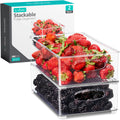 Sorbus Fridge Organizers and Storage, Clear Stackable Bins (Medium, 2 Pack)