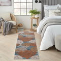 Nourison Pompeii Coastal, Nautical & Beach Blue Multicolor 23 x 76 Area Rug, Easy Clean, Non Shedding, Bed Room, Living Room, 