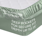 Satin Sheets Full [4-Piece, Champagne Green] Hotel Luxury Silky Bed Sheets - Extra Soft 1800 Microfiber Sheet Set, Wrinkle, Fade
