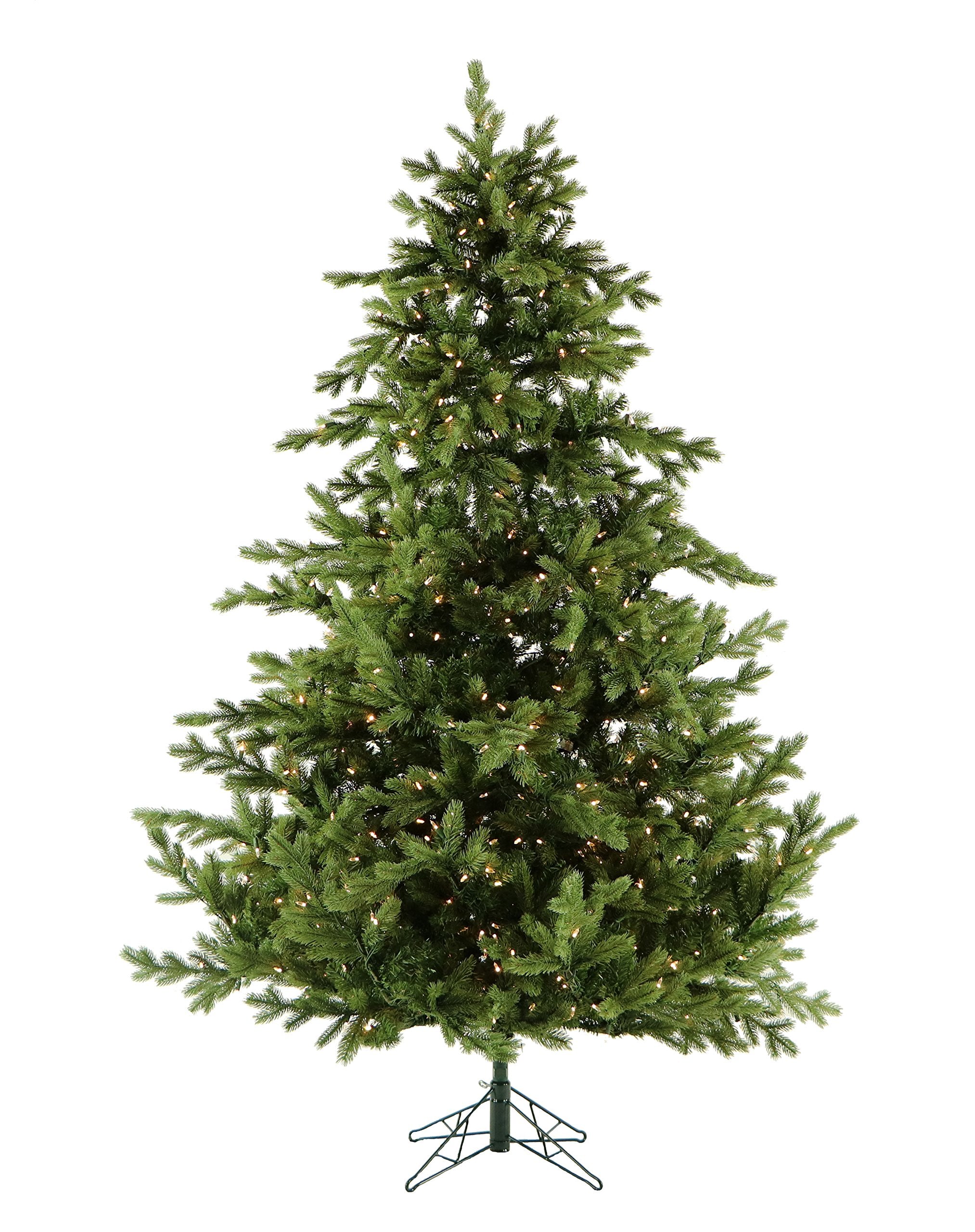 Christmas Time Virginia Fir Christmas Tree, Standing 6.5 Ft Tall, Pre-Lit Christmas Tree With Dual Multi-Color & Warm White Led Lights And A Foldable Metal Stand