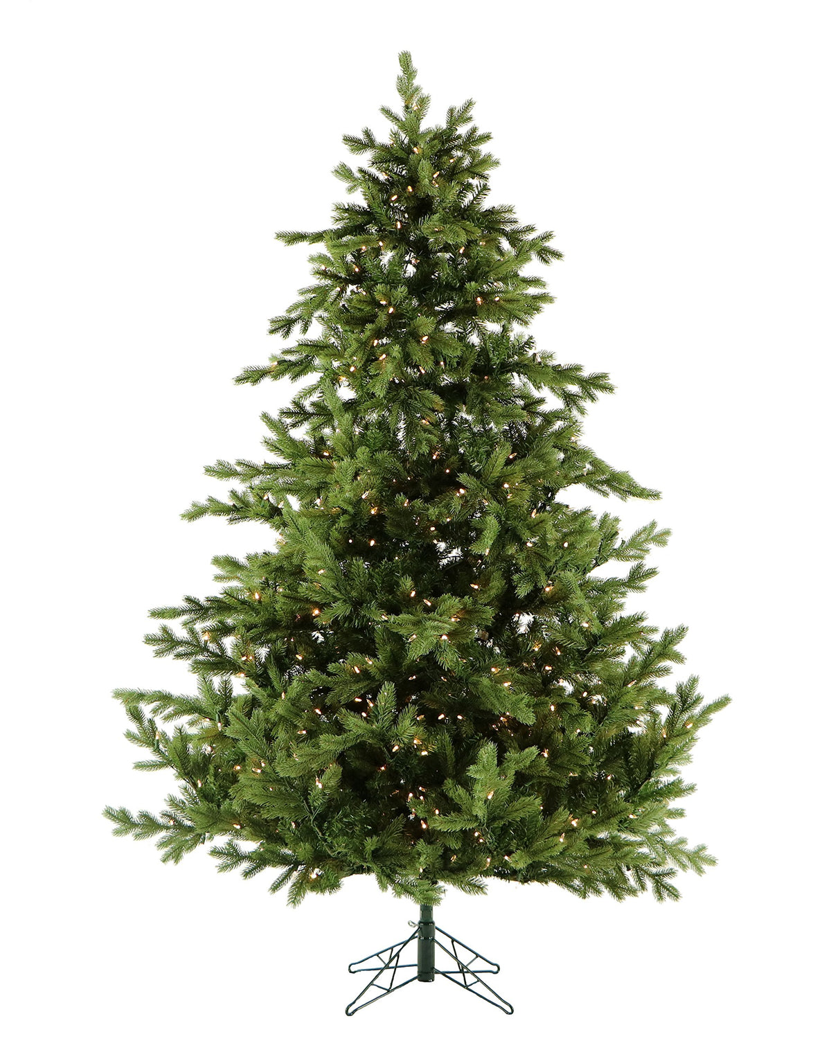 Christmas Time 7.5-Ft. Virginia Fir Artificial Christmas Tree With Clear Smart Lights, Prelit Foldable Fake Tree For Home Decoration