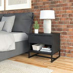 Boyd Sleep Catania, Contemporary Wood Finish, 5 Piece Drawer, Black Nightstand