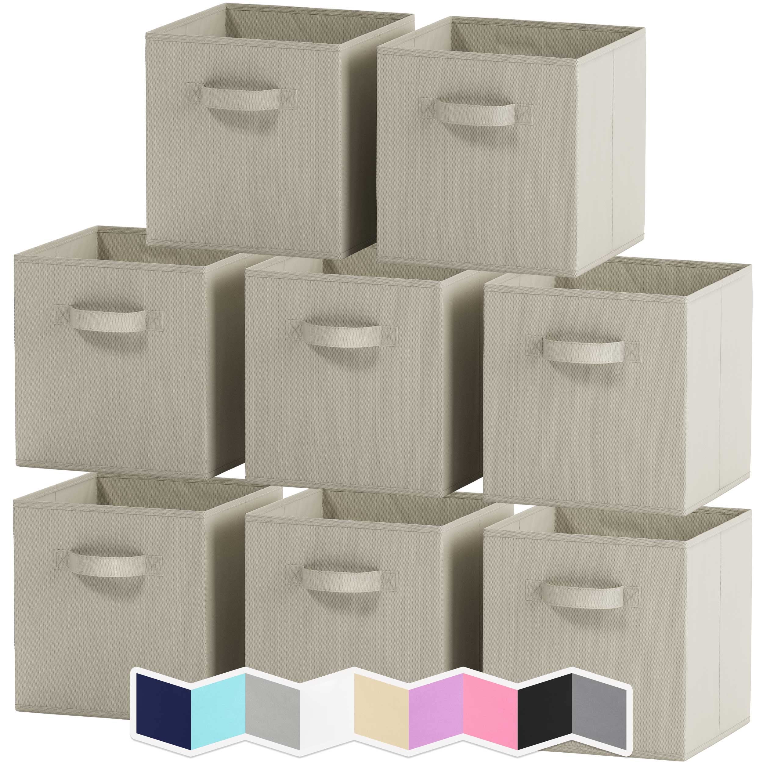 Royexe Cube Storage Baskets for Organizing - 11 Inch - Set of 8 Heavy-Duty Storage Cubes for Storage and Organization, Makes The