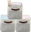 Simple Houseware 15 x 11 Large Fabric Storage Bin, 3 Pack, Gray