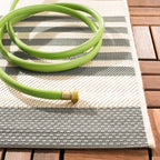 Safavieh Courtyard Collection Cy6062 Stripe Indoor/ Outdoor Non-Shedding Stain Resistant Patio Backyard Area Rug, 9' X 12', Grey