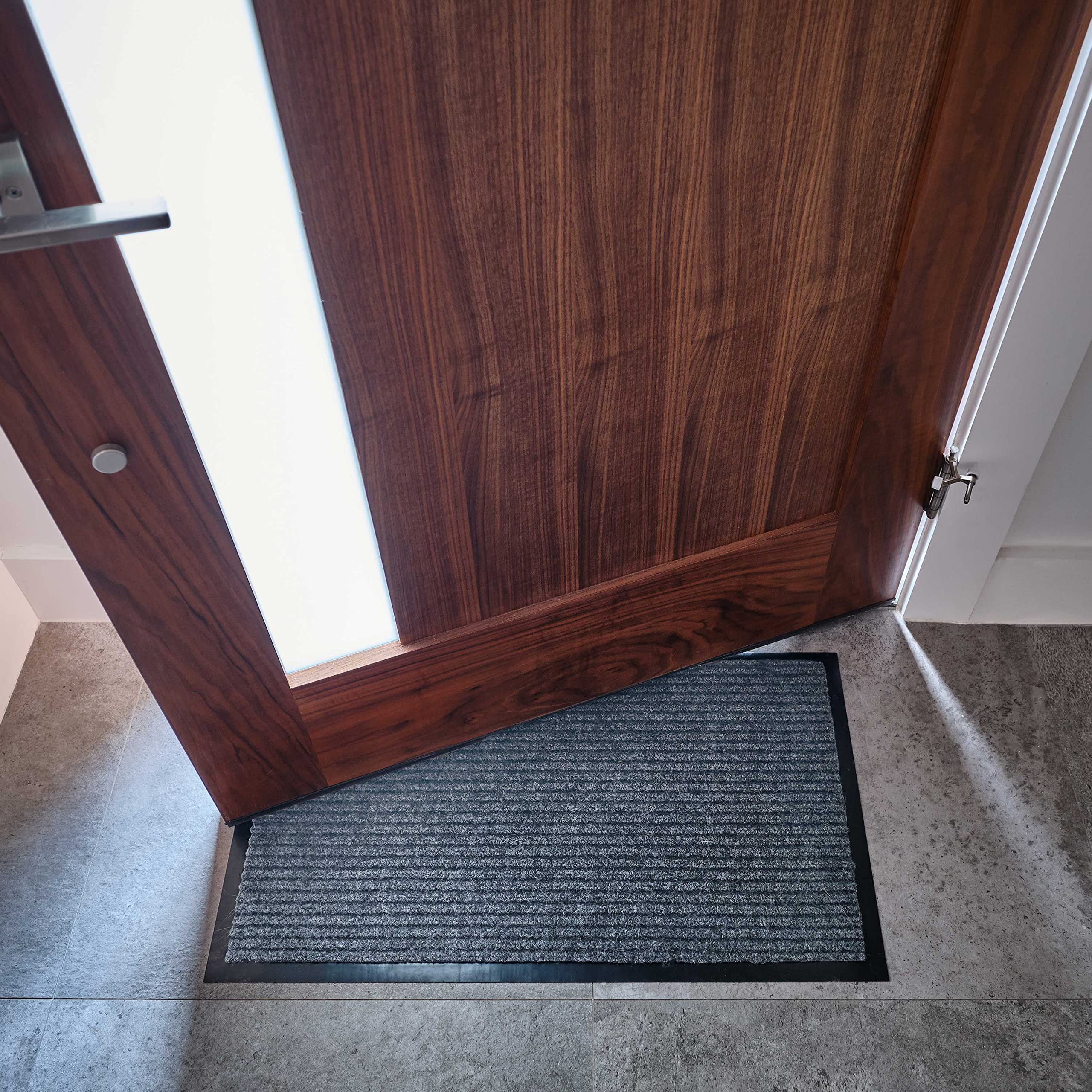 Sierra Concepts 2-Pack Front Door Mat - Large 36 X 24 Welcome Indoor Outdoor Entryway Mats For Shoe Scraper, Ideal For Inside Outside High Traffic Area, Gray