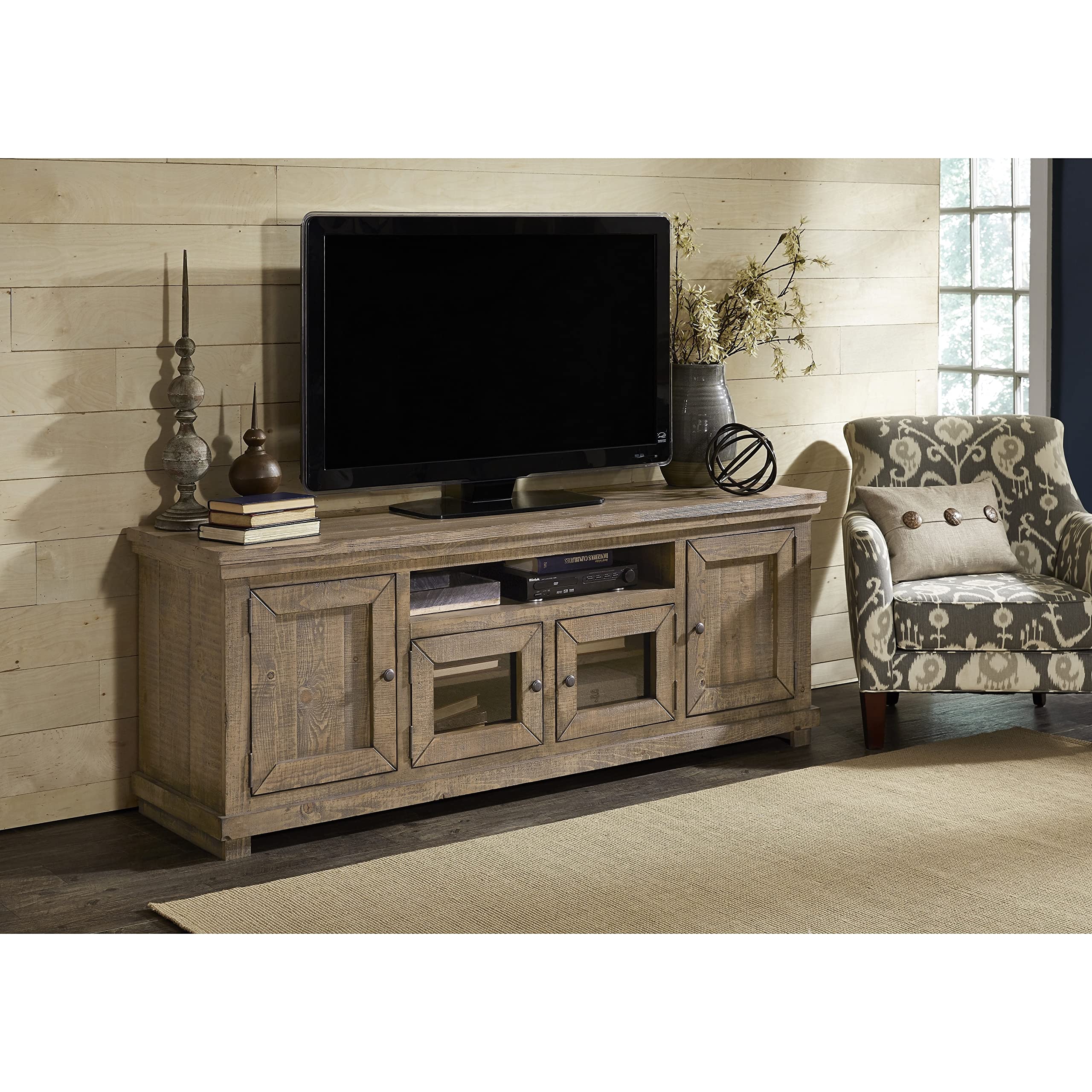 Progressive Furniturernational Furniture Willow 54 Inch Tv Console Entertainment Stand Weathered Gray 54&quot; W X 17&quot; D X 32&quot; H
