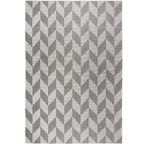 Nicole Miller New York Patio Country Calla Contemporary Herringbone Indoor/Outdoor Area Rug, Black/Grey, 3'11'X5'2'