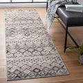 SAFAVIEH Amsterdam Collection Runner Rug - 23 x 12, Light Grey & Brown, Moroccan Boho Design, Non-Shedding & Easy Care, Ideal 