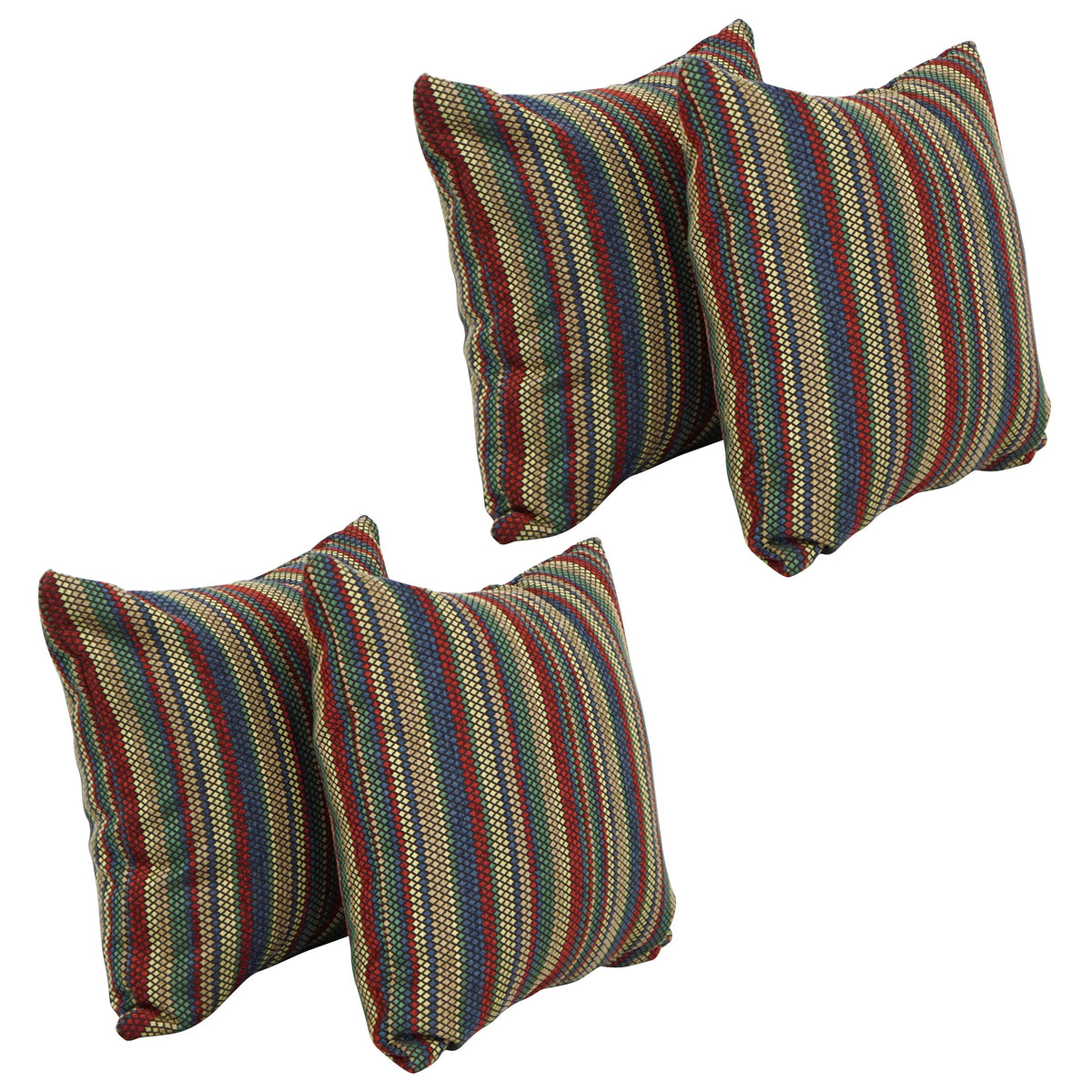 Blazing Needles Square Jacquard Throw Pillows, 17&quot;, Vasan Crayol 4 Count