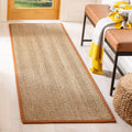 SAFAVIEH Natural Fiber Collection Runner Rug - 26 x 14, Natural & Brown, Border Herringbone Seagrass Design, Easy Care, Ideal 