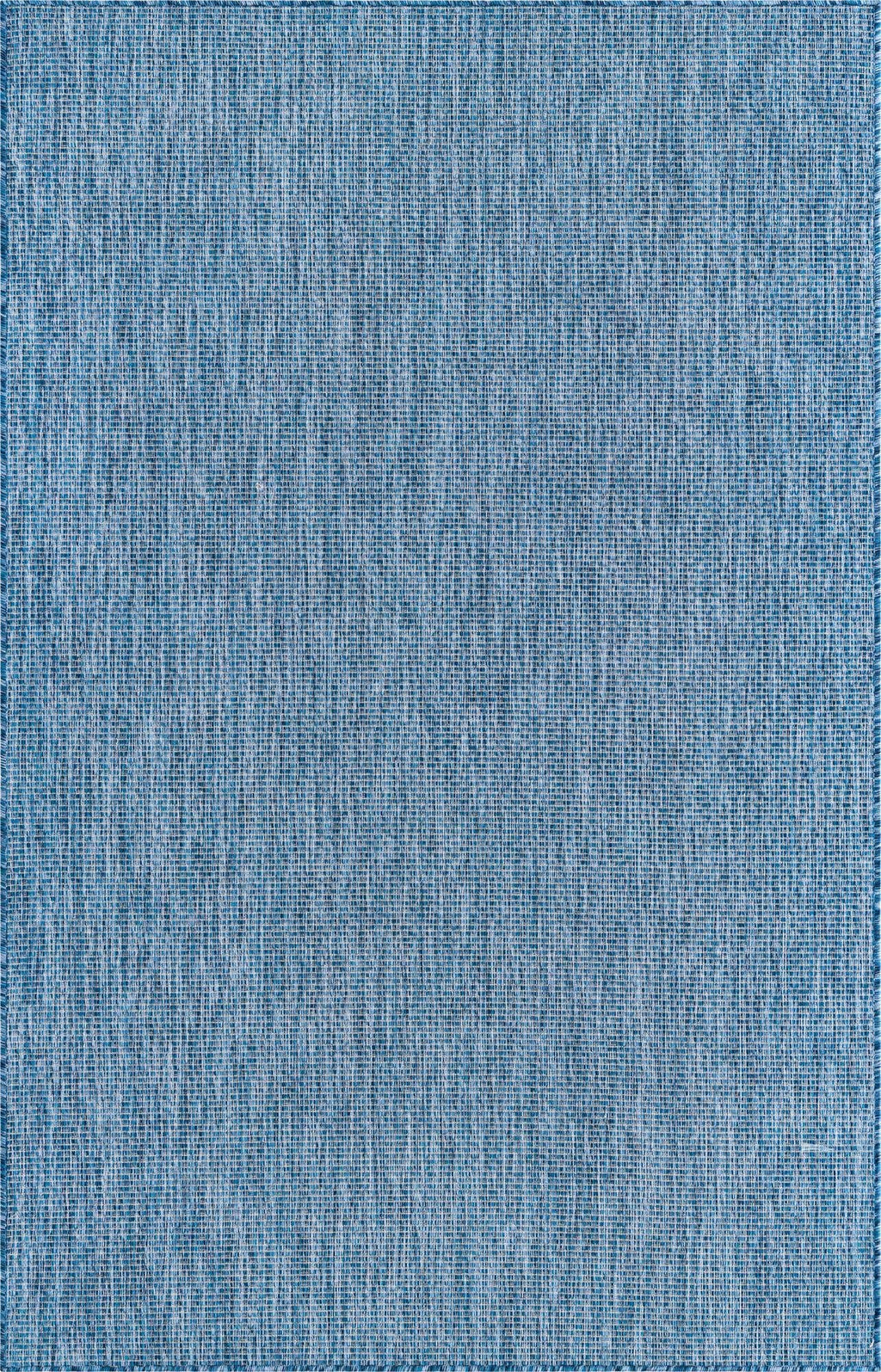 Unique Loom Collection Casual Transitional Solid Heathered Indoor/Outdoor Flatweave Area Rug (5' 3' X 8' Rectangle, Blue/Navy Blue)
