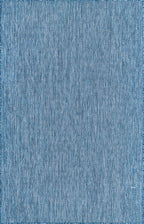 Unique Loom Collection Casual Transitional Solid Heathered Indoor/Outdoor Flatweave Area Rug (5' 3' X 8' Rectangle, Blue/Navy Blue)