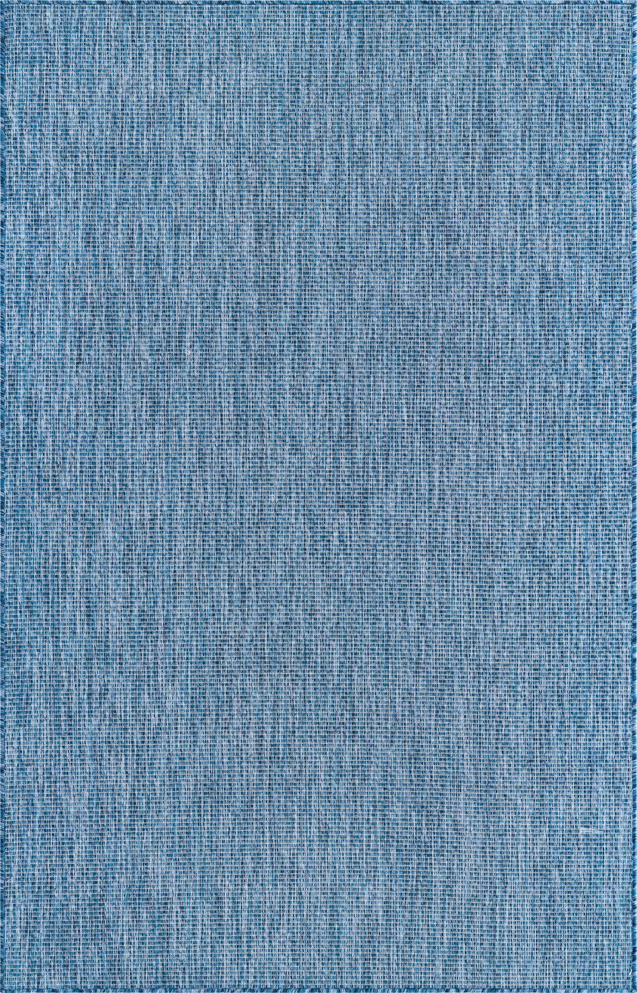 Unique Loom Collection Casual Transitional Solid Heathered Indoor/Outdoor Flatweave Area Rug (5' 3' X 8' Rectangle, Blue/Navy Blue)