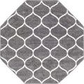 Unique Loom Trellis Frieze Collection Area Rug - Rounded (5 Octagon, Dark Gray/ Ivory)