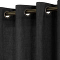 Koufall Black Curtains 96 Inches Long,Sheer Linen Bronze Colored Grommet Dark Curtains For Living Room Bedroom