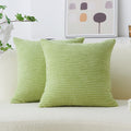 Home Brilliant Green Pillow Covers Striped Super Soft Set Of 2 Corduroy Couch Accent Pillow Covers For Couch Living Room, 55Cm,