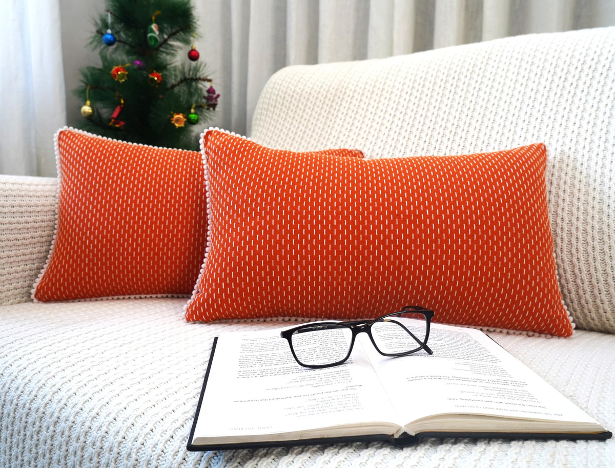 Mosey Rectangle Cushion Covers 12X18 | Set Of 2 | 100% Cotton | Lumbar Cushion Covers | Retangular Cushion Covers 12 Inch X 18 I