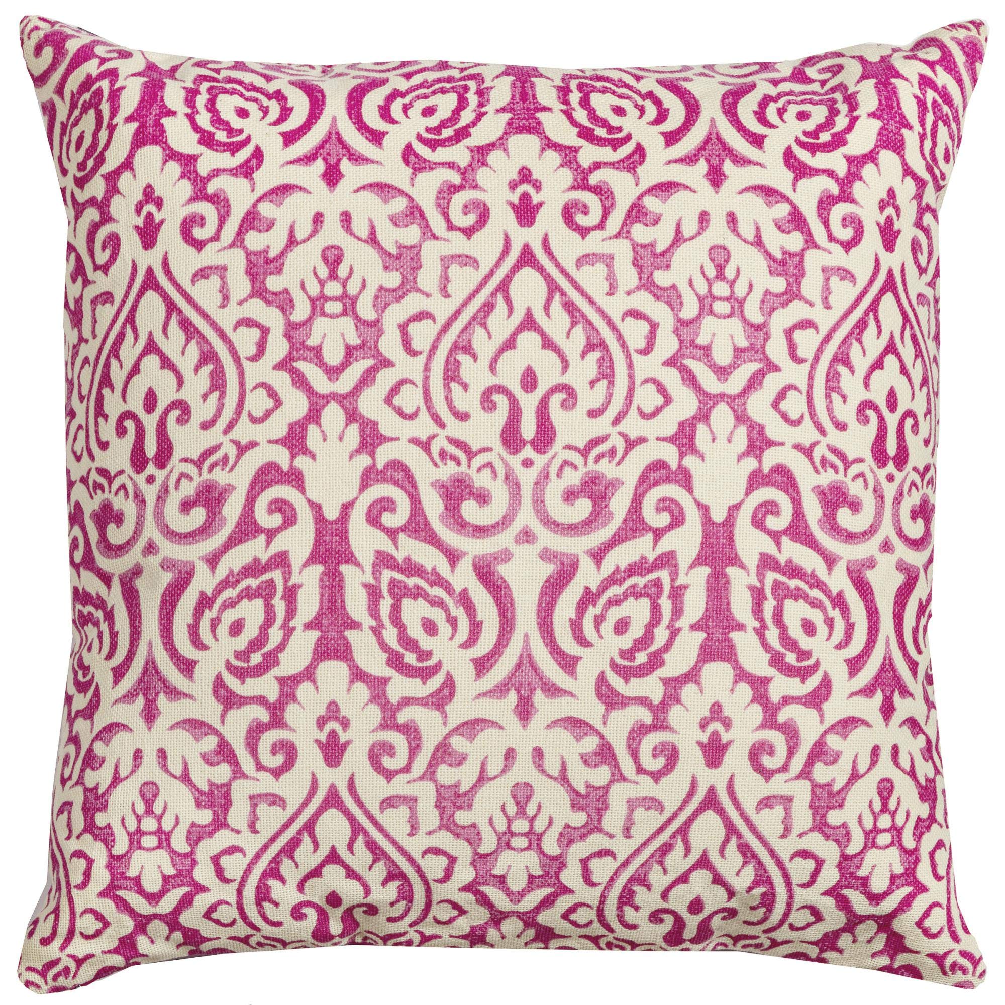 Rizzy Home | T10481 | 22"x22" Pink/White/Red Decorative Pillow | Down Fill