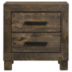 Coaster Home Furnishings Woodmont Farmhouse Engineered Wood 2-Drawer Bedroom Nightstand Bedside Table Organizer Unit Rustic Golden Brown 222632