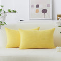 Home Brilliant Yellow Pillow Cover 12X20 Lumbar Pillows Decoration Supersoft Striped Decorative Pillow Cases For Couch Bench Sof