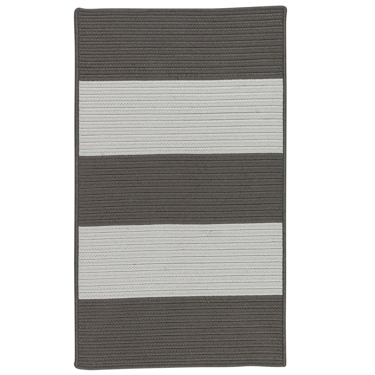 Colonial Mills Newport Textured Stripe Braided Rug, 8' X 10' , Greys