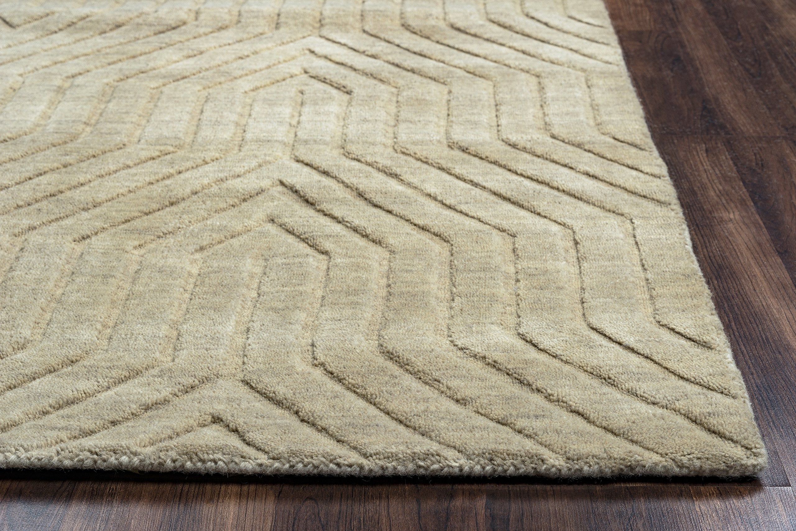 Rizzy Home | Tc8580 | Technique Collection | Wool Area Rug | 2'6" X 8' | Tan Solid