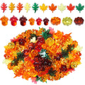 HADDIY Fall Vase Filler,165 Pcs Acrylic Pumpkin Leaves Acorn Gems Sensory Bin Fillers for Thanksgiving Centerpieces Table Decora