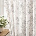 Vintage Floral Curtains 90 Inch Length 2 Panels Set For Living Room Grey And Cream Printed Curtains Back Tab Neutral Farmhouse B