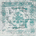 Unique Loom Sofia Collection Area Rug - Salle Garnier (8 Square, Turquoise/ Blue)
