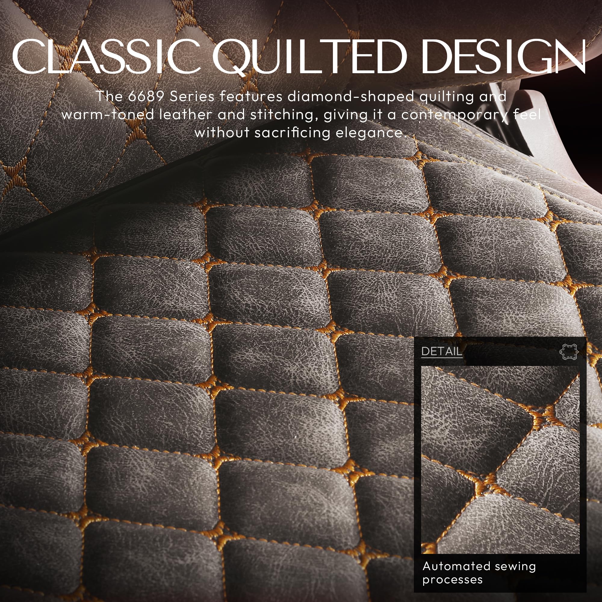 Dowinx Gaming Chair Office Desk Chair With Massage Lumbar Support, Vintage Style Task Chair Pu Leather High Back Gamer Chair With Retractable Footrest (Brown)