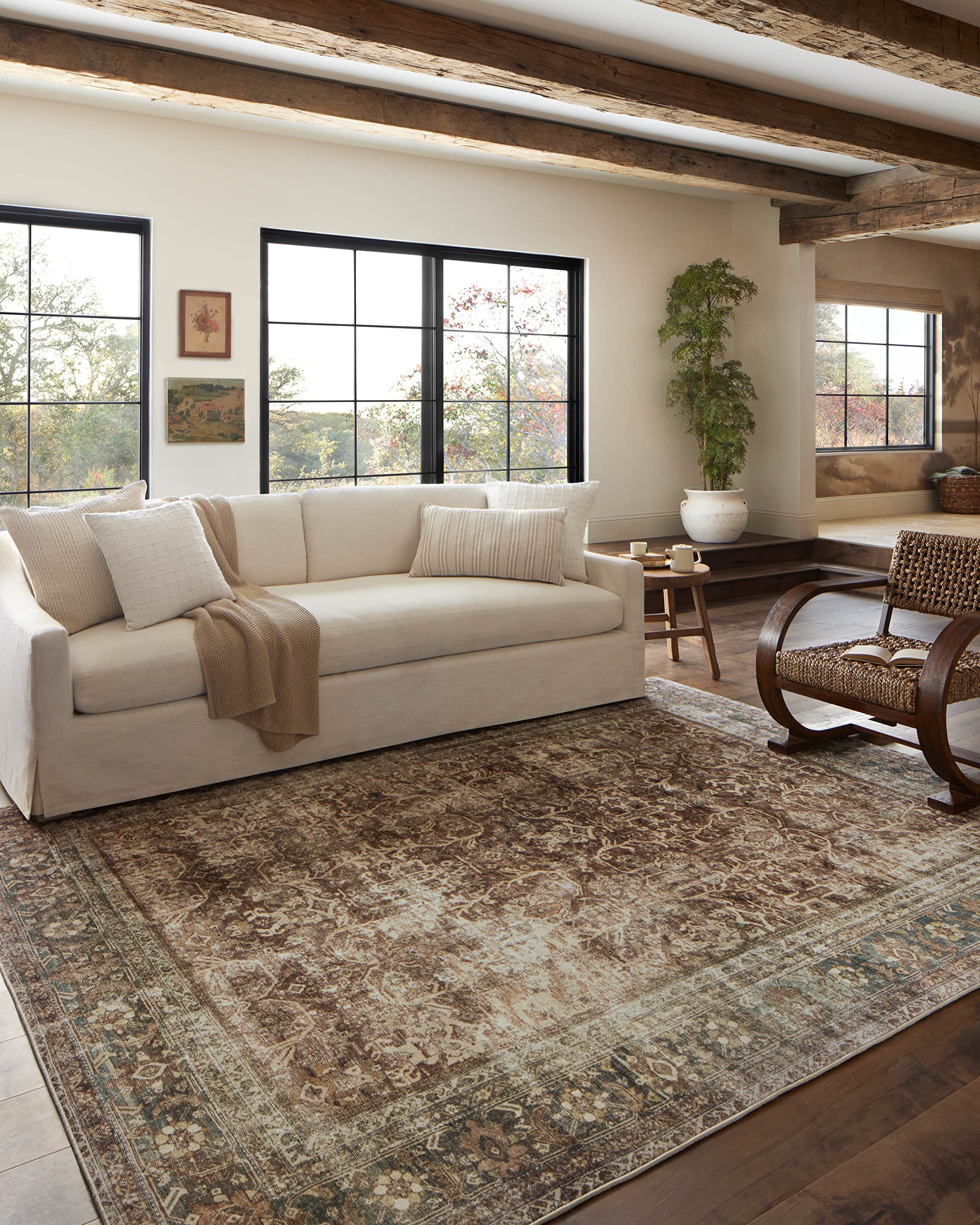 Loloi Magnolia Home by Joanna Gaines x Sinclair Rust/Lagoon 5-0 x 7-0 Area Rug