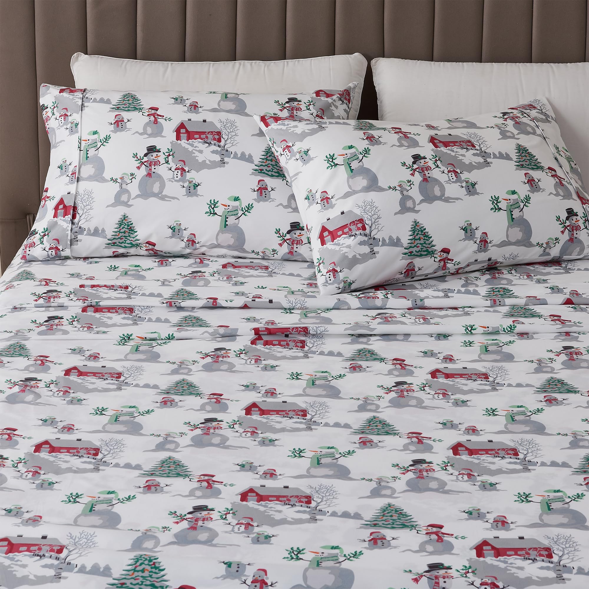 Great Bay Home 4-Piece Queen Microfiber Sheet Set Holiday-Printed, Ultra-Soft, Wrinkle & Fade-Resistant Patterns Inspired By Hol