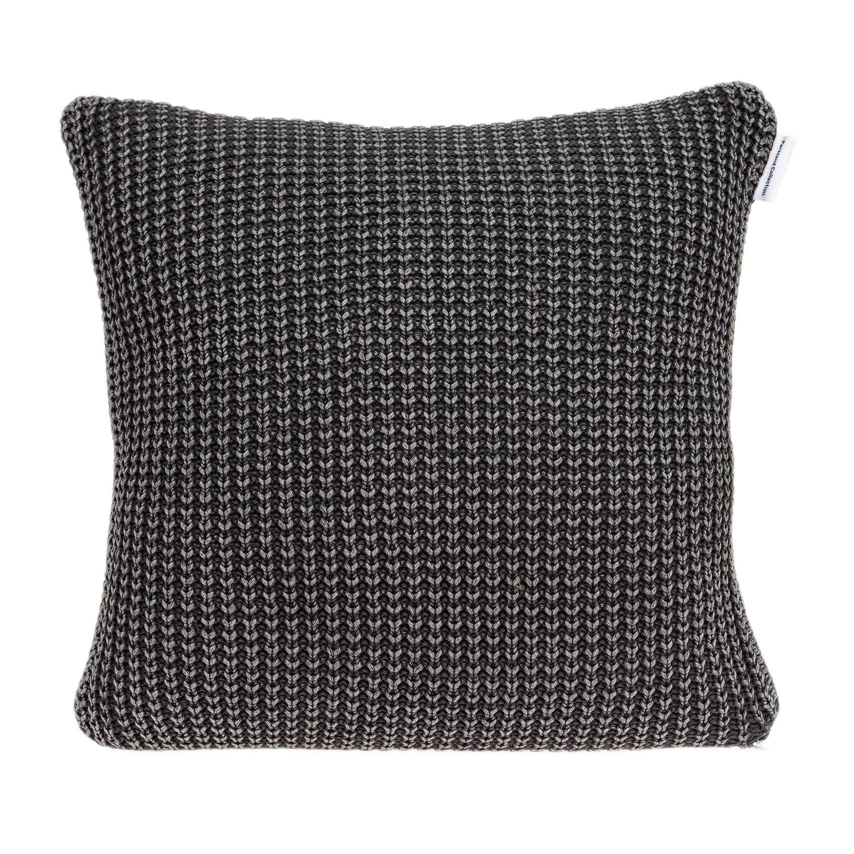 Homeroots 100% Cotton Parkland Collection Cabo Transitional Charcoal Pillow Cover With Poly Insert