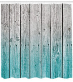 Ambesonne Rustic Shower Curtain, Powder Room Decorations Wood Panels Background With Digital Tones Effect Country House Image, C