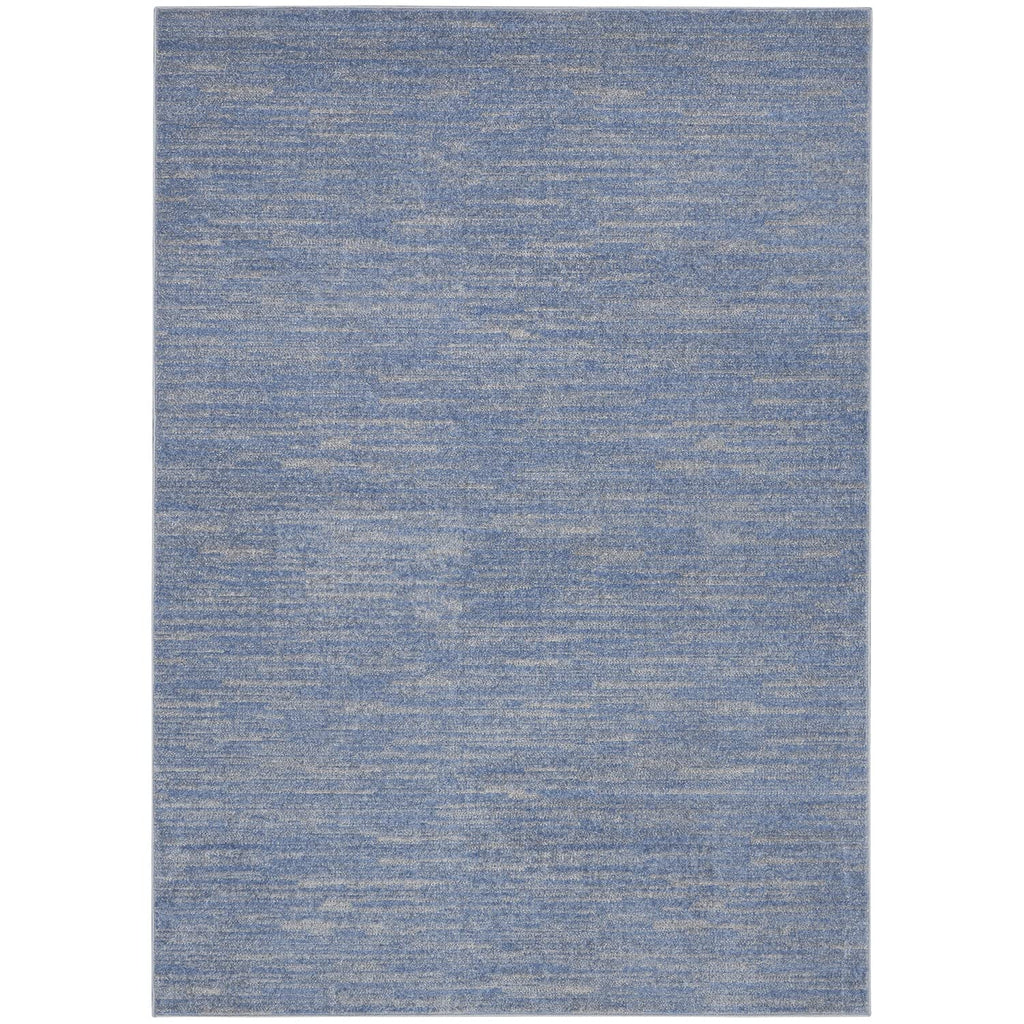 Nourison Essentials Indoor/Outdoor Blue/Grey 5' X 7' Area Rug, Easy Cleaning, Non Shedding, Bed Room, Living Room, Dining Room,