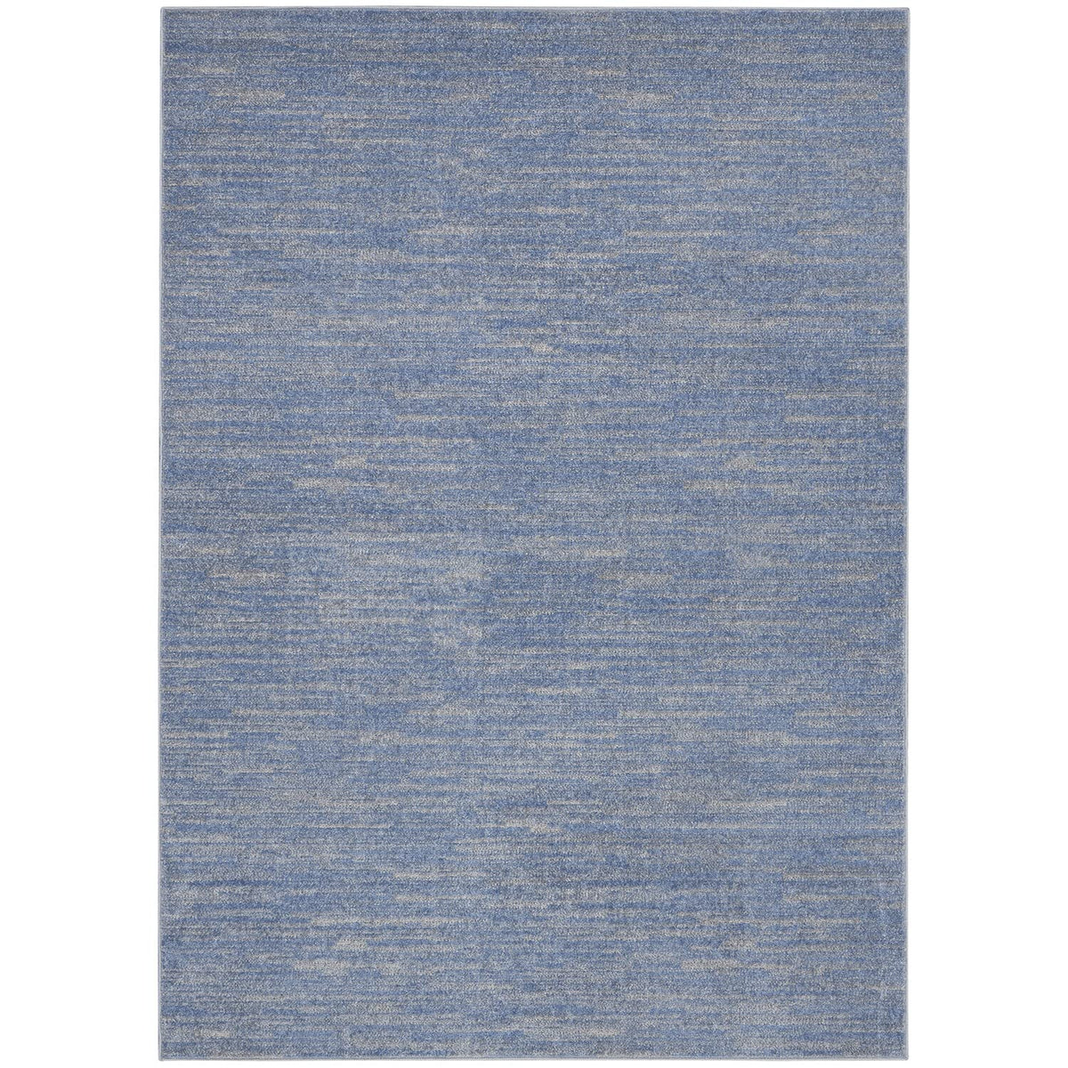 Nourison Essentials Indoor/Outdoor Blue/Grey 6' X 9' Area Rug, Easy Cleaning, Non Shedding, Bed Room, Living Room, Dining Room,