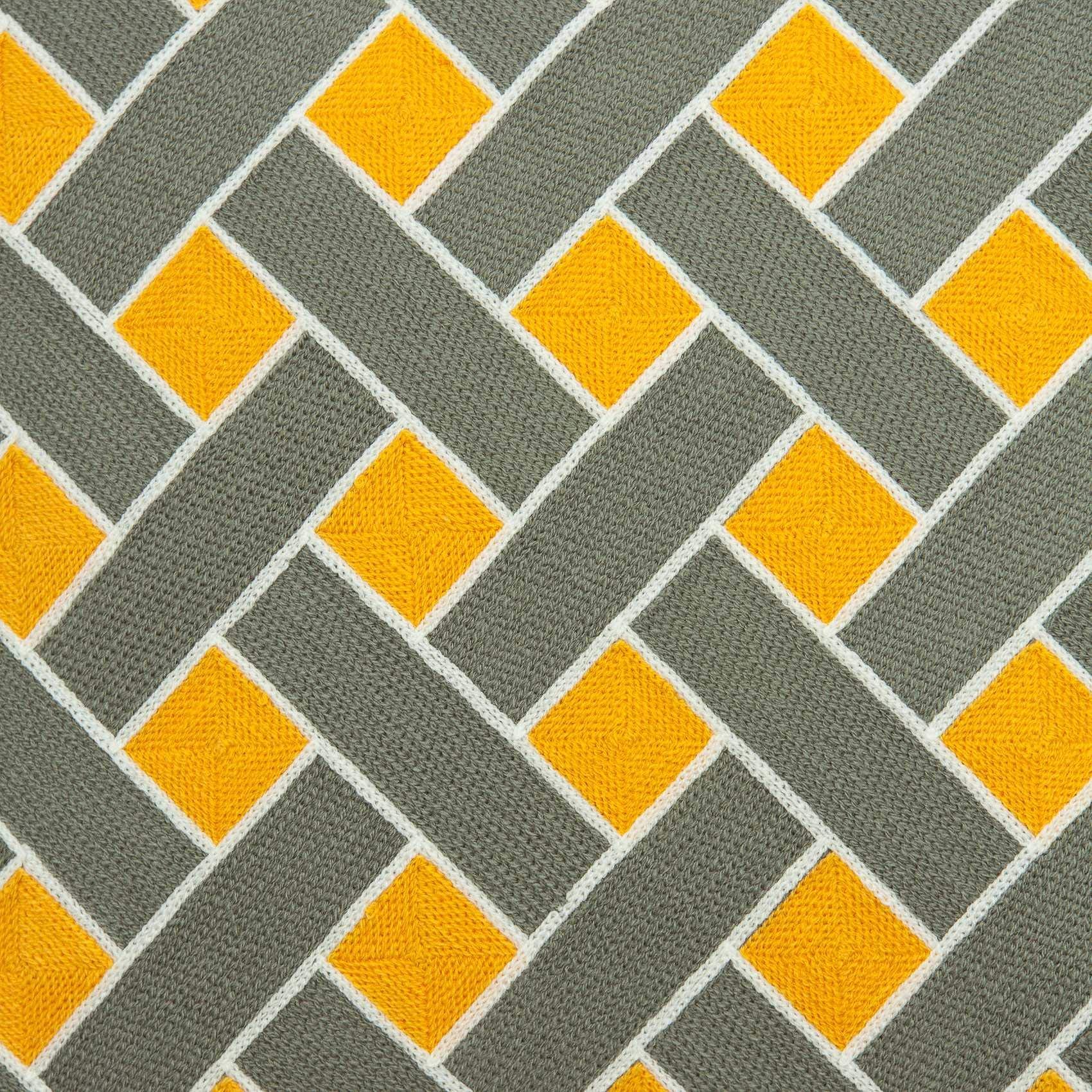 20' X 7' X 20' Transitional Gray and Orange Pillow Cover with Down Insert