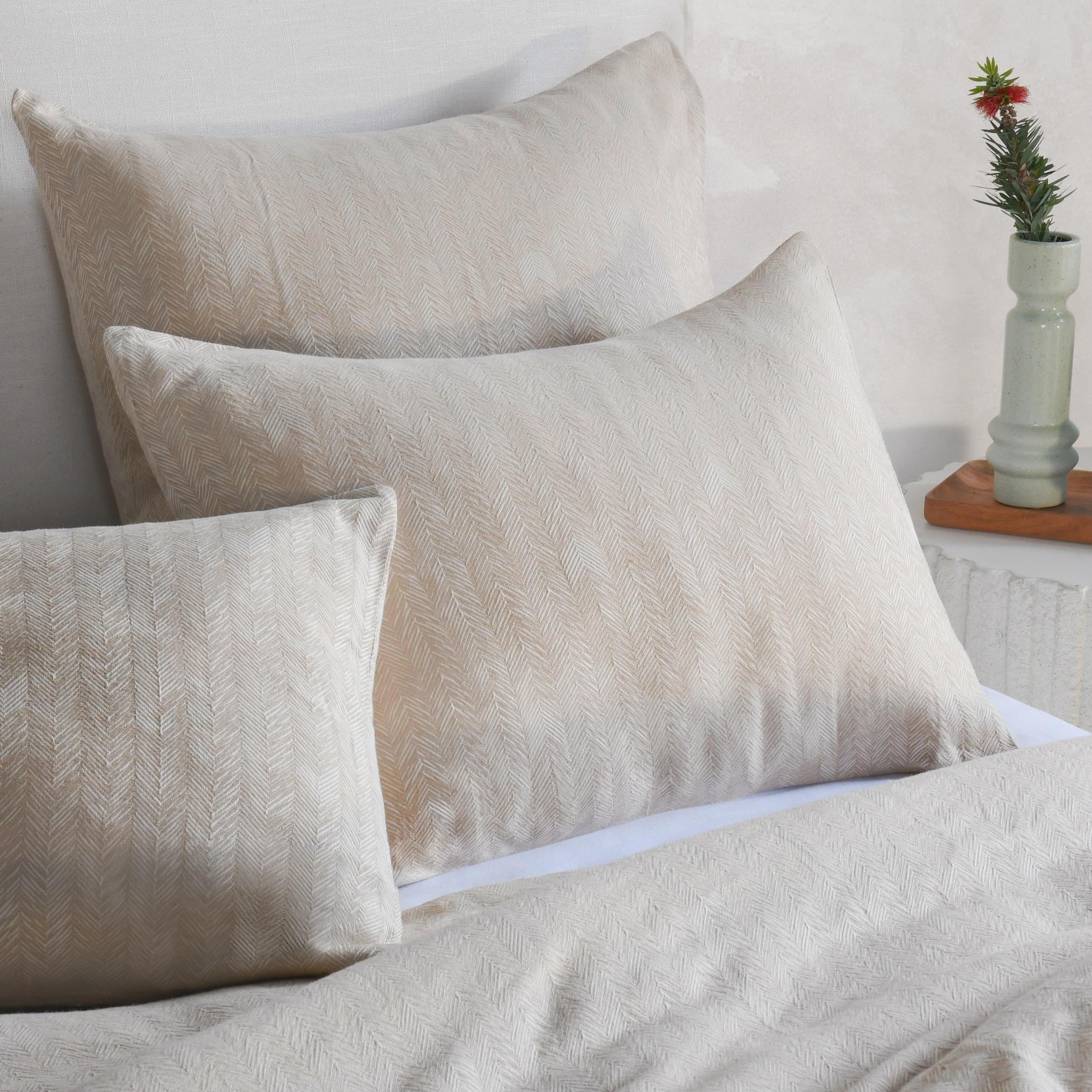 Kosas Home Lana Cotton Embroidered Natural Standard Sham