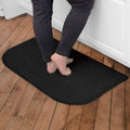 Ritz Solid Accent Rug: 18 x 30 Stain Resistant Kitchen or Living Room Floor Mat - Non-Slip Latex Backing, Machine Washable, Blac