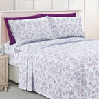 Elegant Comfort Luxury Soft Bed Sheets Paisley Pattern - 1500 Premium Hotel Quality Microfiber Softness Wrinkle And Fade Resistant (6-Piece) Bedding Set, Queen, Paisley Purple