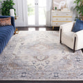 SAFAVIEH Oregon Collection Area Rug - 8 Square, Beige & Grey, Oriental Distressed Design, Non-Shedding & Easy Care, Ideal for H