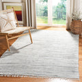 SAFAVIEH Rag Rug Collection Area Rug - 5 x 8, Grey, Handmade Boho Stripe Cotton, Ideal for High Traffic Areas in Living Room, 