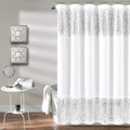 Lush Decor 1 Shimmer Sequins Shower Curtain | Chic Sparkle Design For Bathroom, 70    X 72   , Silver And White, 70' X 72'