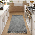 Collive Washable Area Rug 3 x 5, Modern Woven Kitchen Rugs, Grey/Cream Braided Cotton Rug Indoor Door Mat Throw Carpet for Ent