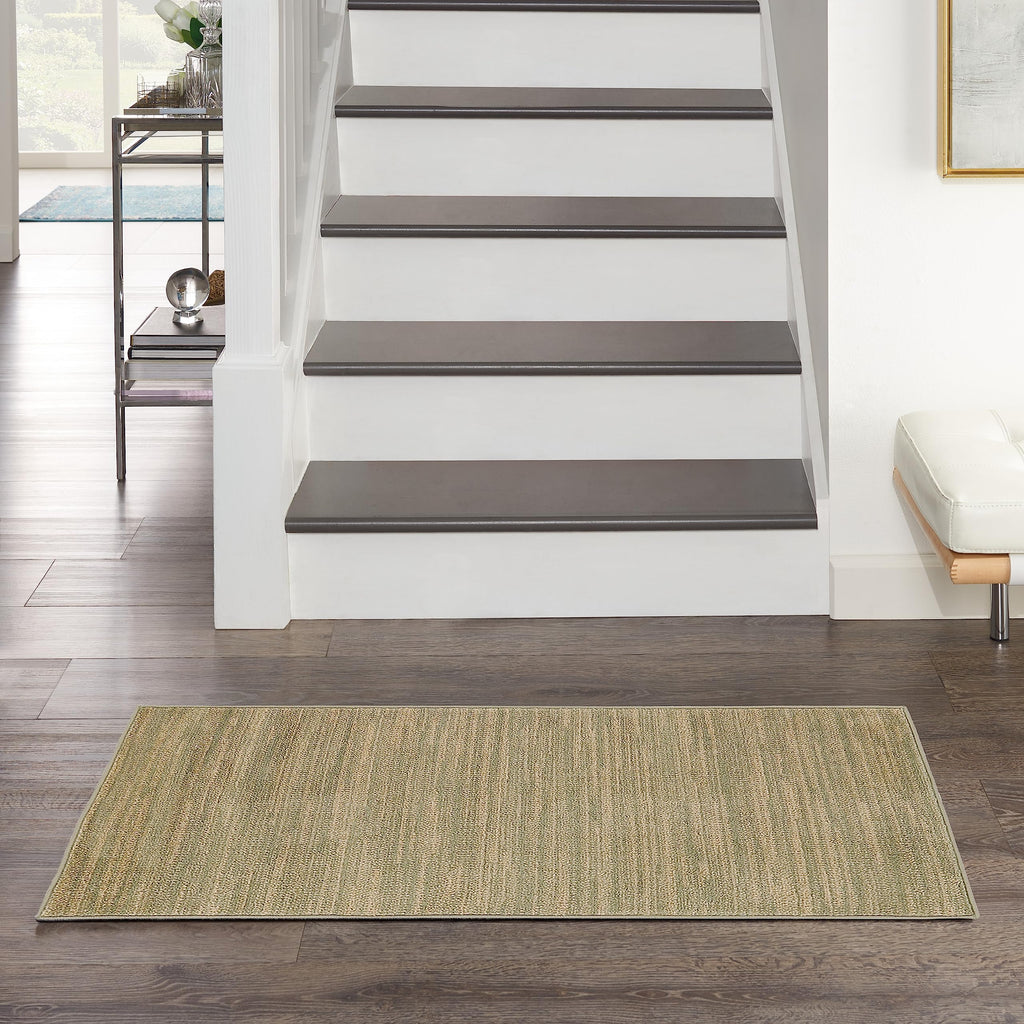 Nourison Essentials Indoor/Outdoor Green Gold 3' X 5' Area Rug, Easy Cleaning, Non Shedding, Bed Room, Living Room, Dining Room, Backyard, Deck, Patio (3X5)